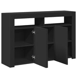 Sideboard with LED Lights Black 115.5x30x75 cm 804338
