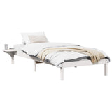 Bed Frame White 75 x 190 cm Solid Pine Wood 873215