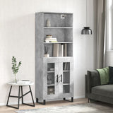 Highboard Concrete Grey 69.5x34x180 cm Engineered Wood 3189345