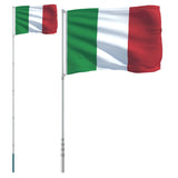 Italy Flag and Pole 5.55 m Aluminium 3147127