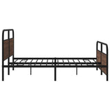 Metal Bed Frame without Mattress Brown Oak 200x200 cm 3318668