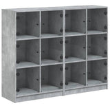 Bookcase with Doors Concrete Grey 136x37x109 cm Engineered Wood 3206513
