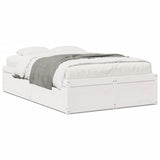 Bed Frame without Mattress White 120x190 cm Small Double Solid Wood Pine 3282388