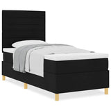 Box Spring Bed with Headboard Black 100 x 200 cm Fabric 3339520