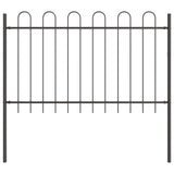 ZNTS Grey Garden Fence with Hoop Top, 13.6x1 m, Made of Steel 3334155