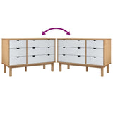 Drawer Cabinet OTTA Brown&White 111x43x73.5cm Solid Wood Pine 348587