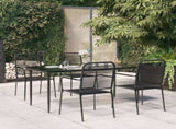 Garden Dining Set Black Cotton Rope Medium Stackable Dining Set 3156540