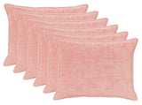 Cushion Cover 6 pcs HOUTEN Pink 80 x 80 cm Faux Rabbit Fur 921830