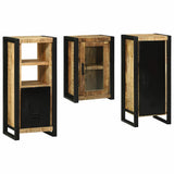 Bathroom Furniture Set with Shelf 3 pcs Brown Solid Mango Wood 3305704