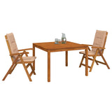 3-Piece Garden Dining Set 3 pcs Natural Solid Acacia Wood 3434610