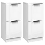 ZNTS Sideboards 2 pcs High Gloss White 30x30x70 cm Engineered Wood 811182