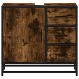 Bathroom Sink Cabinet Smoked Oak 65x33x60 cm Engineered Wood 849276