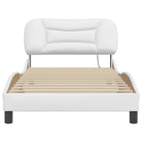 Bed Frame with LED without Mattress "Hvar" White 100x200 cm 3213914