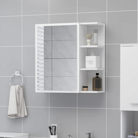 Bathroom Mirror Cabinet White 62.5x20.5x64 cm Engineered Wood 803308