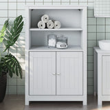 Bathroom Cabinet BERG White 69.5x34x110 cm Solid Wood Pine 358546