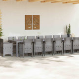 Garden Dining Set with Cushions 17 pcs Light Grey PP 3378668