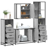 4 Piece Bathroom Furniture Set Grey Sonoma Engineered Wood 3301253
