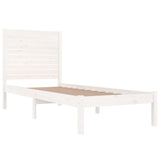 Bed Frame White Solid pinewood Small Single Durable Bed Frame 3104569