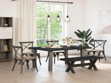 Dining Bench NOAIN 120 x 41 x 45 cm Solid Pine Wood Black 42020928