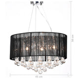 Chandelier with 85 Crystals Black 60344