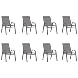 9 Piece Garden Dining Set Grey and Black 3095976