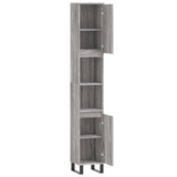 Bathroom Cabinet Grey Sonoma 30x30x190 cm Engineered Wood 831546