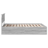 Bed Frame Grey Sonoma 140 x 200 cm Engineered Wood 3408674