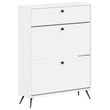 Shoe Cabinet BREDA 78 x 24 x 103 cm Engineered Wood White 897535