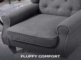 Teddy Fleece Retro Wingback Chair - Grey T3398P378079