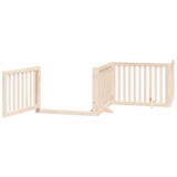 Dog Gate with Door Foldable 8 Panels 640 cm Poplar Wood 3155666