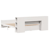 Bookcase Bed without Mattress White 180x200cm Super King Solid Wood Pine 3322444