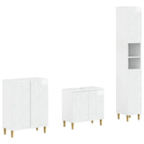 3 Piece Bathroom Cabinet Set DELFT High Gloss White 3417463