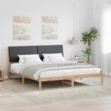 Bed frame Brown and dark grey 200 x 200 cm Solid pine wood 3394359