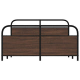 Metal Bed Frame without Mattress Brown Oak 150x200 cm King Size 3318663