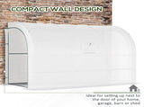 Outdoor Walk-In Greenhouse, Plant Nursery with Zippered Doors, PE Cover and 3-Tier Shelves, White, T3398P318754