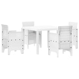 Garden Dining Set 5 pcs White Polypropylene 3378544