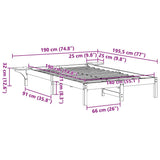 Bed Frame Wax Brown 140 x 190 cm Solid Pine Wood 873195