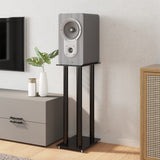 Speaker Stands 2 pcs Black Tempered Glass 4 Pillars Design 51817