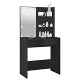 Dressing Table with LED Black 74.5x40x141 cm 808802