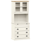 Highboard VIGO White 80x40x176 cm Solid Wood Pine 3200584