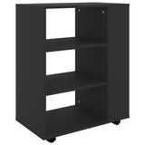 Rolling Cabinet Black 60x35x75 cm Engineered Wood 808450