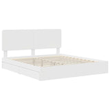 Storage Bed with Headboard White 200 x 200 cm Engineered Wood 3412651