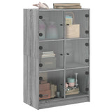 Highboard with Doors Grey Sonoma 68x37x109 cm Engineered Wood 3295855