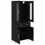 Highboard with Drawer 2 pcs Black Oak Engineered Wood 3416278