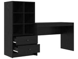 Desk with Drawer with Shelf with Storage 2 pcs Black Oak 3337322