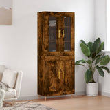Highboard Smoked Oak 69,5x34x180 cm Engineered Wood 3198334