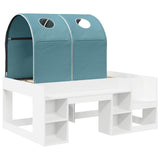Bed with Tunnel 4 pcs White and Light Blue Engineered Wood 3423498