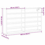 Display Cabinet Black Oak 100 x 15 x 58 cm Engineered Wood 873906