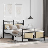Bed Frame without Mattress Sonoma Oak 120x200 cm Engineered Wood 4106808