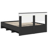 Bed Frame with Headboard Black 160 x 200 cm Engineered Wood 3408831